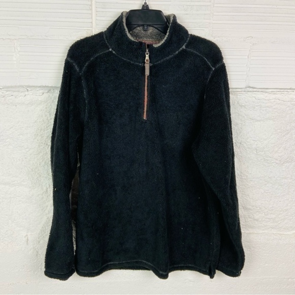 Trinity Black half Zip-Up Men's fully fleece Sweater size medium